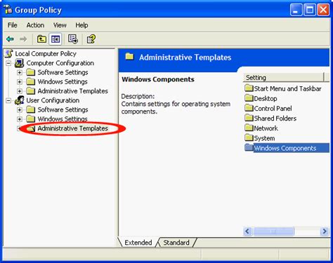 Administrative Templates Windows Components
