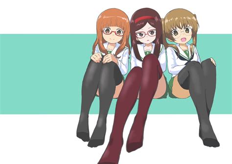 Takebe Saori Oono Aya And Saemonza Girls Und Panzer Drawn By Yabai