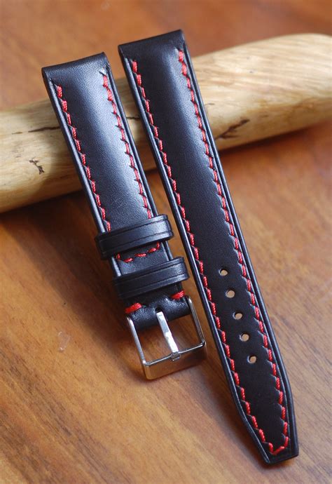 Black Smooth Leather Watch Strap 20mm 18mm 17mm 16mm 19mm 21mm Etsy