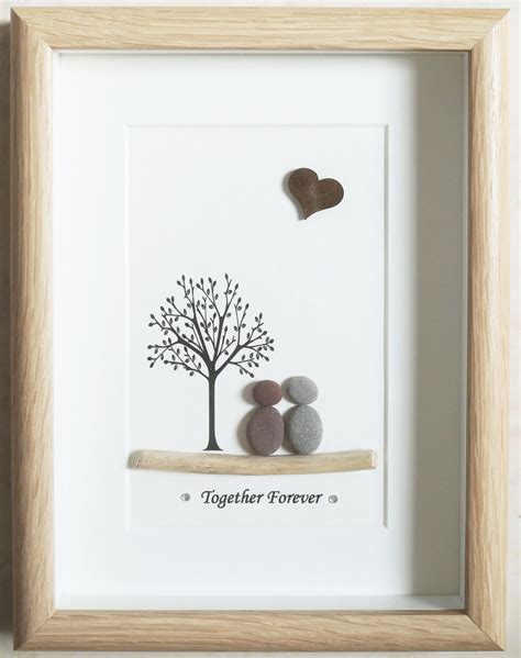 Pebble Art framed Picture Together Forever | Etsy | Pebble art, Pebble art family, Stone wall art