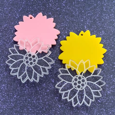 Double Layer Sunflower Laser Cut Shapes Etsy