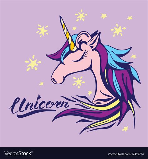 Unicorn Text And Character In Royalty Free Vector Image