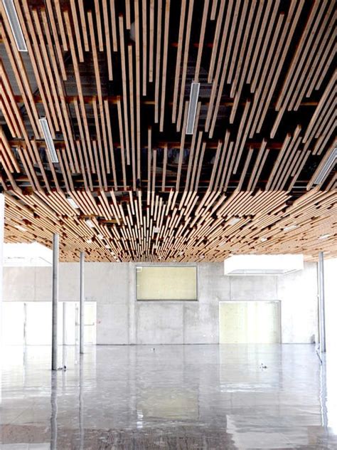 Buy stylish slatted wood ceiling. Multimedia Library And HQE Auditorium / deAlzua+ & Atelier ...