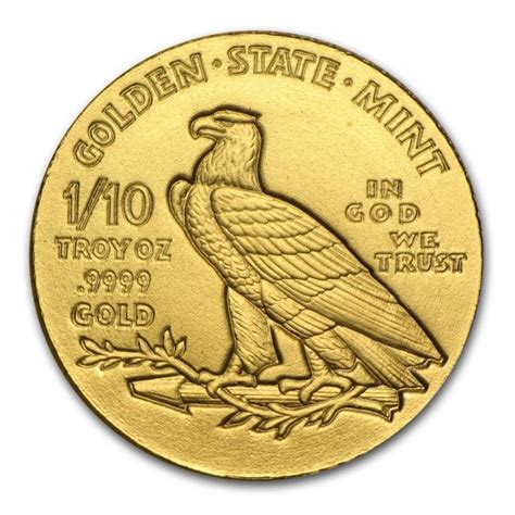 110 Round Gold Incuse Indian 110th Ounce