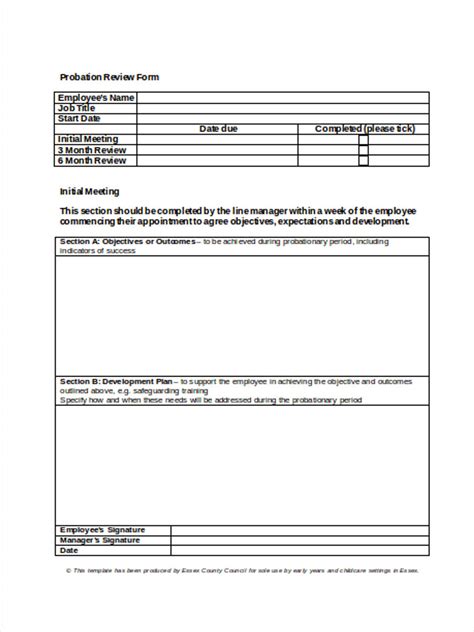 Probation Meeting Template