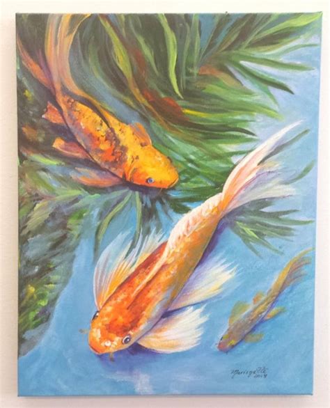 Koi Art Koi Painting Koi Fish Original Acrylic Painting Etsy In