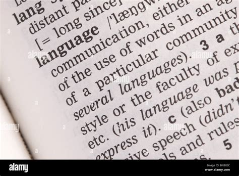 Language Definition Word Meaning In Dictionary Book Stock Photo