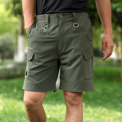 men summer quick dry breathable loose multi pockets tactical knee length shorts outdoor beach