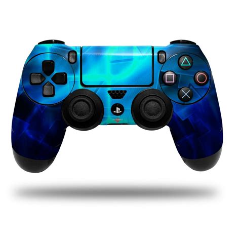 Skin For Sony Ps4 Dualshock Controller Playstation 4 Original Slim And Pro Cubic Shards Blue