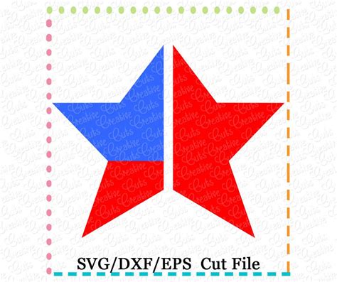 Exclusive Patriotic Split Star Svg Cutting File Star Cut Etsy