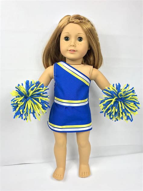 Doll Cheerleader Uniform With Pom Poms For 18 Dolls 18