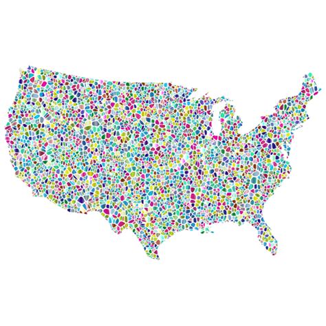 Polyprismatic Tiled United States Map Free Svg