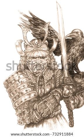 Listen to cyber samurai by wolf and raven, 273 shazams. Samurai Armor Sword Raven Stylish Pencil Stock ...