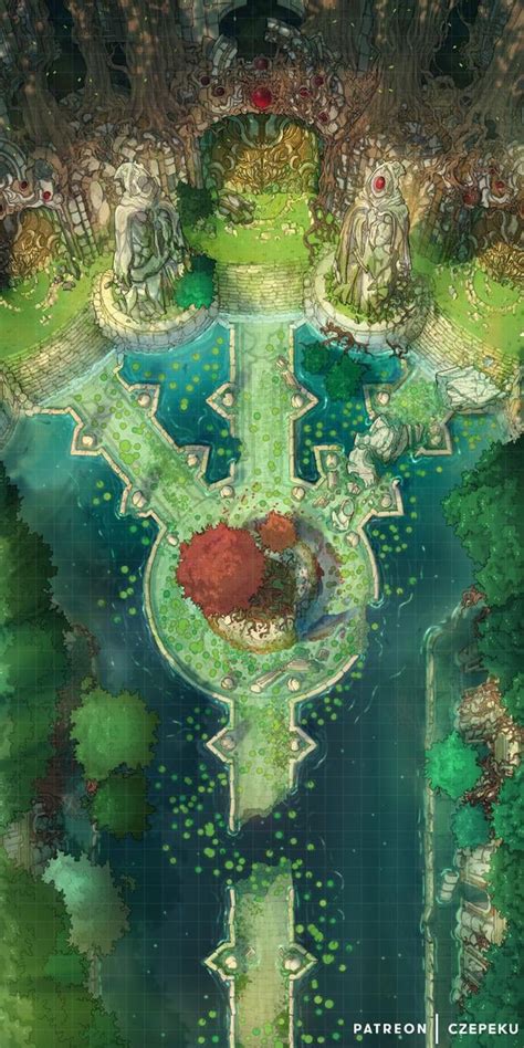 Heres Another New Czepeku Battlemap For March The Flooded Fey Ruins