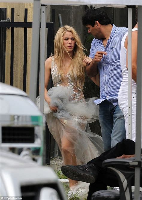 Shakira Gets Ready To Work It In Sexy Lace Dress On Set Of Music Video Daily Mail Online