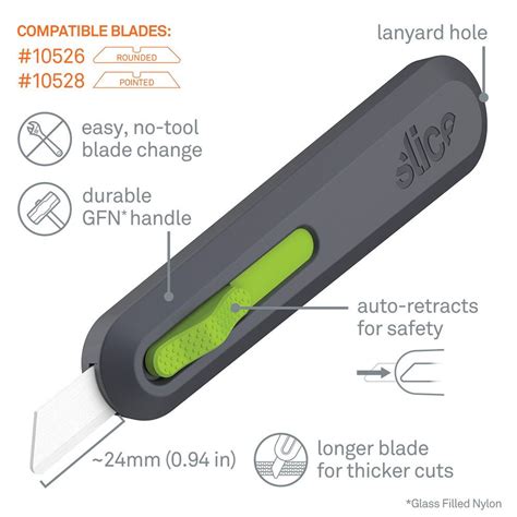 Slice Ceramic Auto Retractable Utility Knife Jendco Safety Supply