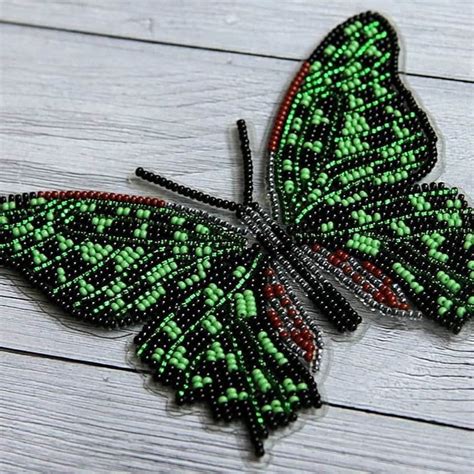 Bead Embroidery Kit Bright Butterfly Colorful Butterfly Etsy