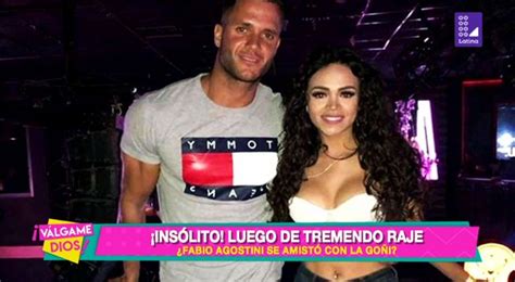 Luego de tremendo raje Fabio Agostini se amistó con Mayra Goñi