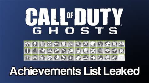 Call Of Duty Ghosts Achievements List Leaked Ps3 Trophies Xbox