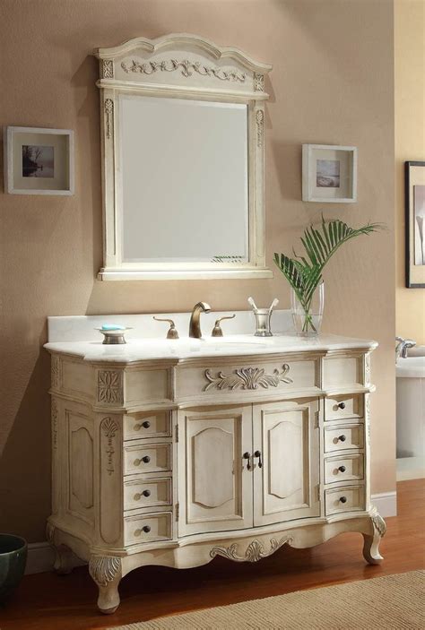 Most people wouldn't dream about building their own bathroom vanity, but after building the kitchen cabinets in our recent kitchen remodel, i learned that. 48 inch Adelina Antique White Bathroom Vanity Fully ...
