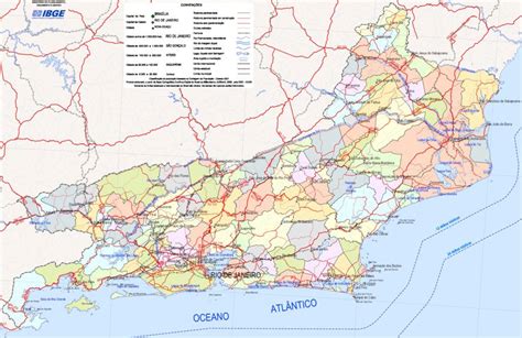 Mapa Político Rodoviário E Turístico Do Estado Do Rio De Janeiro