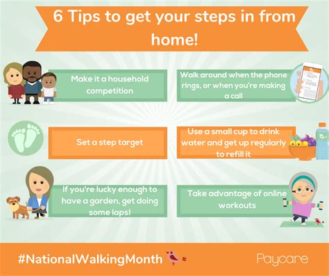 Infographic 6 Tips To Get Your Steps In From Home Paycare