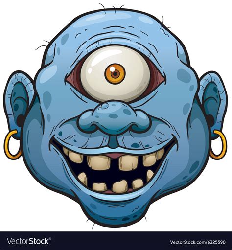 Monster Face Royalty Free Vector Image Vectorstock