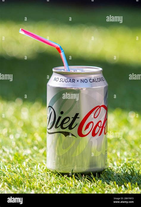 Open Can Of Diet Coke With Plastic Straw Diet Coke Is Made By The Coca