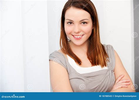 Pretty Smiley Woman Stock Image Image Of Beautiful White 18788543
