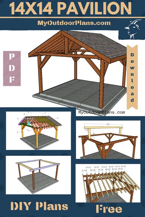 This outdoor pavilion has the perfect size of a backyard entertainment area and it is also friendly with the budget. 14x14 Pavilion Plans | Outdoor pavilion, Backyard pavilion ...