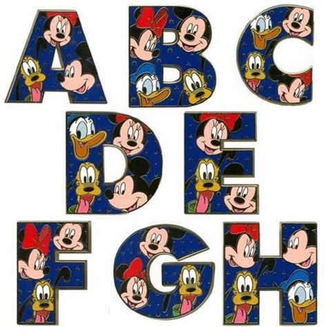Alfabeto De Mickey Minnie Donald Y Pluto Letras De Mickey Mouse