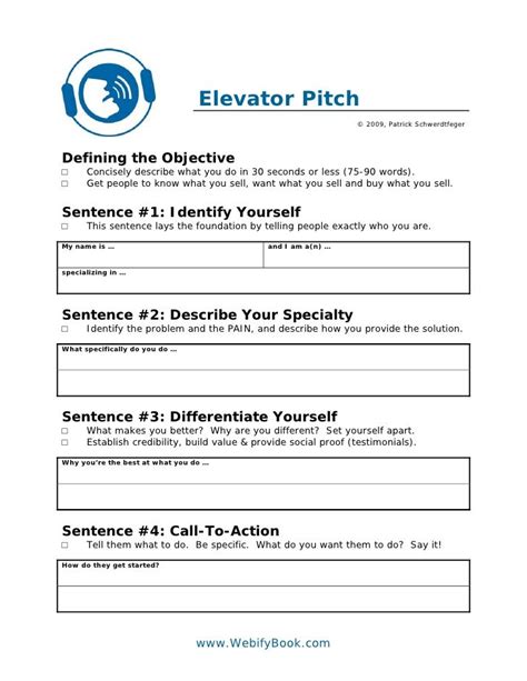 C06 Business Elevator Pitch Worksheet