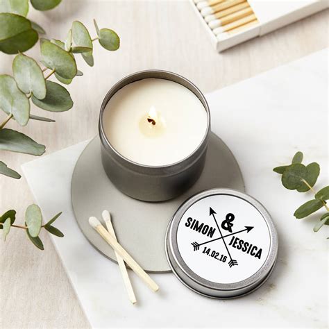 Personalised Couples Arrows Scented Soy Candle By Tillie Mint Loves