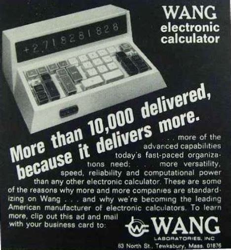 Ad Archive Wang Electronic Calculators Wang 300 Series