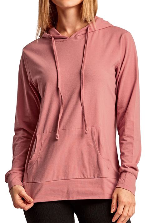 Sofra Womens Thin Cotton Pullover Hoodie Sweater