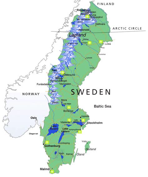 Sweden Geography Map Sweden Map Geography Physical Political City