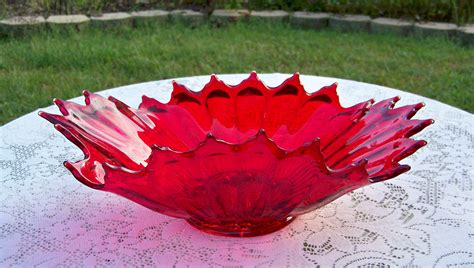What Can You Tell Me About This Red Art Glass Bowl It Measures 14 X 7 1 2 X 4 3 8 H What Is