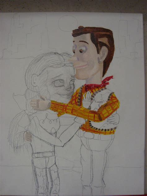 Woody And Jessie Cuddling Painting Unfinished By Spidyphan2 On Deviantart