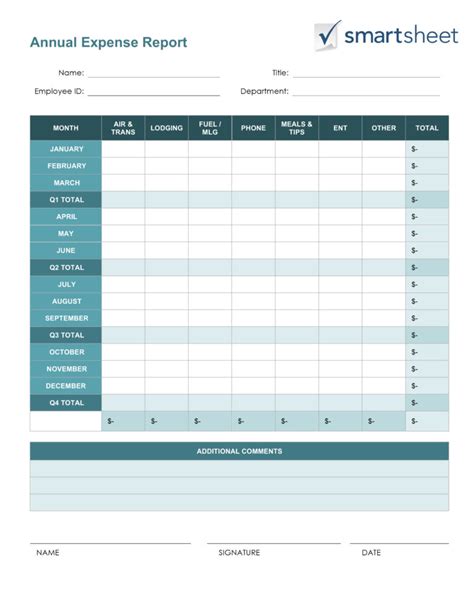 Monthly Business Expense Report Template — Db