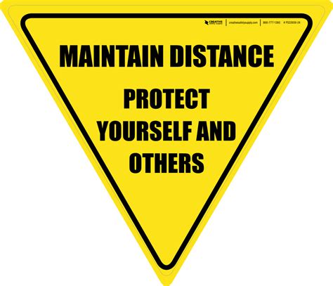 Protect Yourself And Others Maintain Distance Yield Floor Sign 5s Today