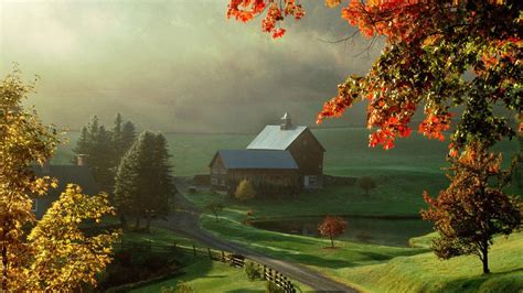 Autumn Farm Desktop Wallpaper Tera Wallpaper Scenery Landscape