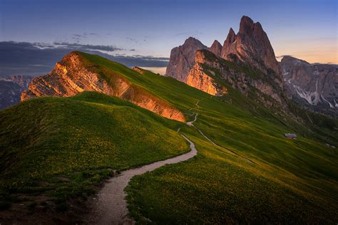 Sunset At Seceda Dolomites Italy