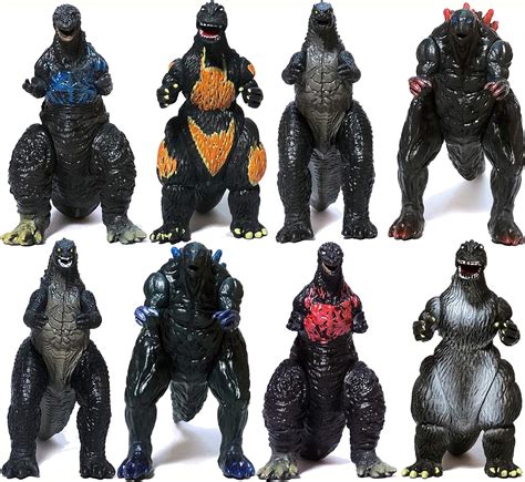 Ezfun Set Of 8 Godzilla Toys Movable Joint Birthday Kids
