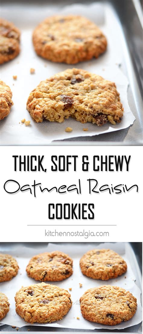 Jump to recipe print recipe. Thick, Soft and Chewy Oatmeal Raisin Cookies | Kitchen ...