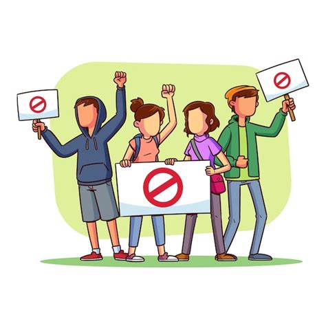 Protesting People Design Free Vector