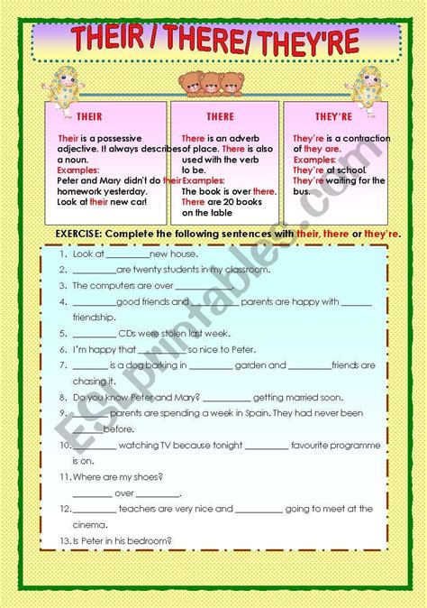 Their There And They´re Esl Worksheet By Macomabi