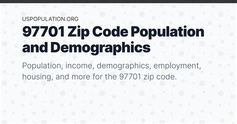 97701 Zip Code Population Income Demographics Employment Housing