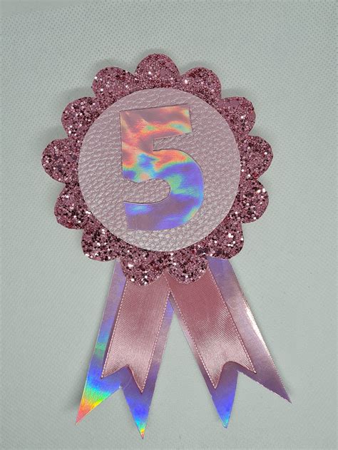 Hot Pink Glitter Birthday Badge Birthday Girl Childrens Etsy