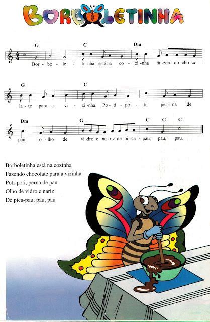partituras musicais borboletinha coleção infantil n º 930 instrumentos musicais para