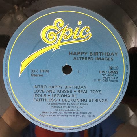 Altered Images Happy Birthday Vinyl Distractions